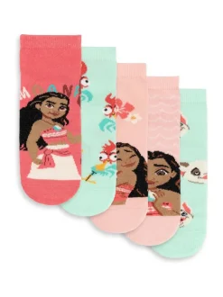 Vanilla Underground Pink Disney Moana Calf Socks Set of 5