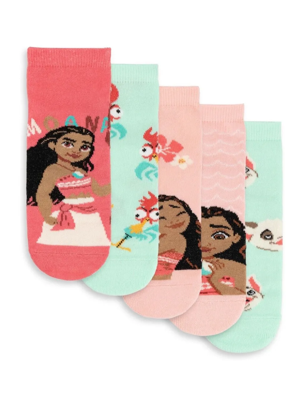Vanilla Underground Pink Disney Moana Calf Socks Set of 5