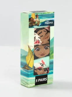 Vanilla Underground Pink Disney Moana Calf Socks Set of 5
