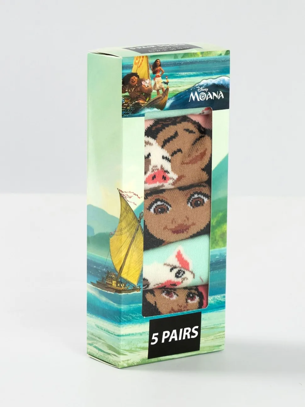 Vanilla Underground Pink Disney Moana Calf Socks Set of 5