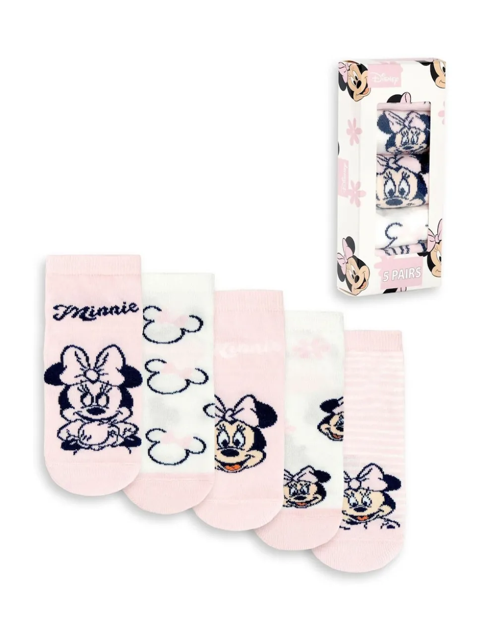 Vanilla Underground Pink Disney Girls Pink Minnie Mouse Calf Socks Set of 5