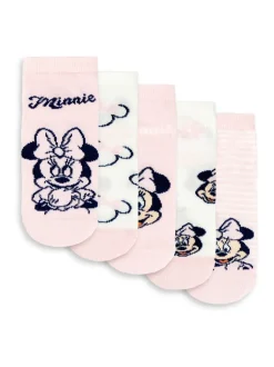 Vanilla Underground Pink Disney Girls Pink Minnie Mouse Calf Socks Set of 5