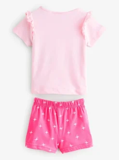 Vanilla Underground Pink Girls Paw Patrol Skye Short Sleeve Leg 100% Cotton Pyjamas Set