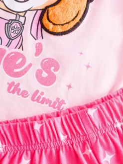 Vanilla Underground Pink Girls Paw Patrol Skye Short Sleeve Leg 100% Cotton Pyjamas Set