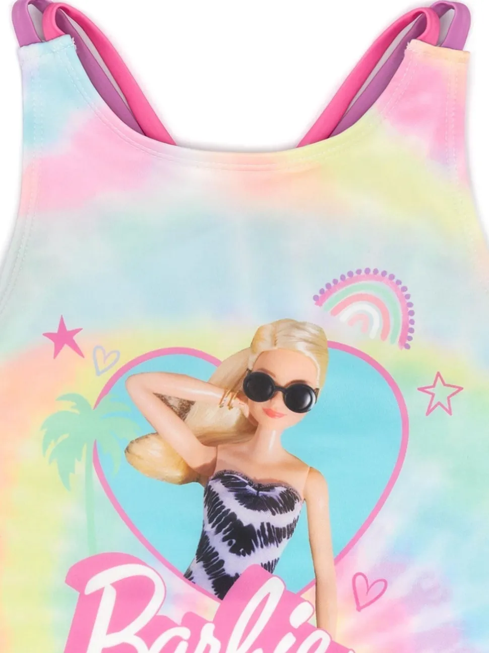 Vanilla Underground Pink Tie-Dye Barbie Swimsuit - Girls