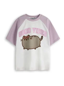 Vanilla Underground Purple Girls Pusheen 100% Cotton T-Shirt