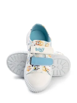 Vanilla Underground White Bluey Kids Velcro Trainers