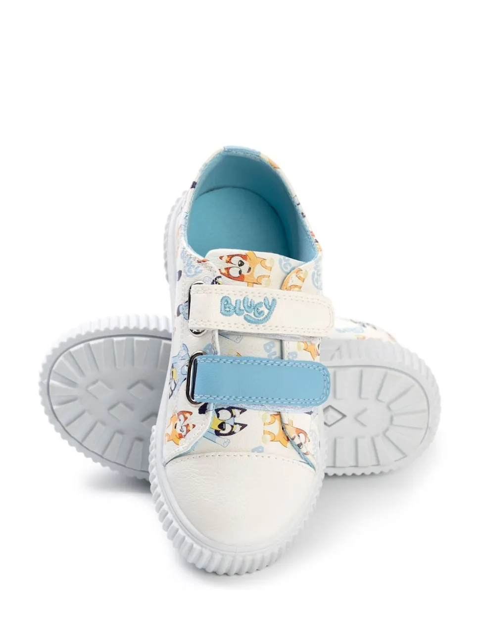 Vanilla Underground White Bluey Kids Velcro Trainers