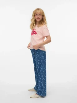 VERO MODA Blue Wide Leg Floral Jeans