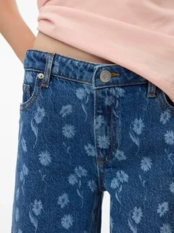 VERO MODA Blue Wide Leg Floral Jeans