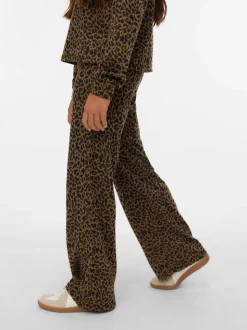 VERO MODA Brown Wide Leg Leopard Print Trousers