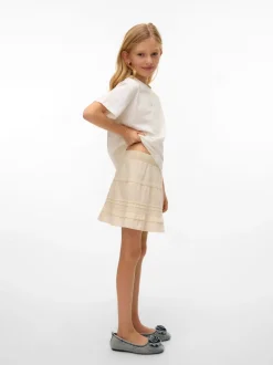 VERO MODA Cream Elasticated Waist Woven Mini Skirt