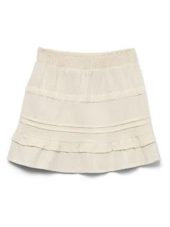 VERO MODA Cream Elasticated Waist Woven Mini Skirt