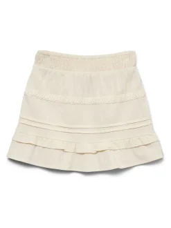 VERO MODA Cream Elasticated Waist Woven Mini Skirt