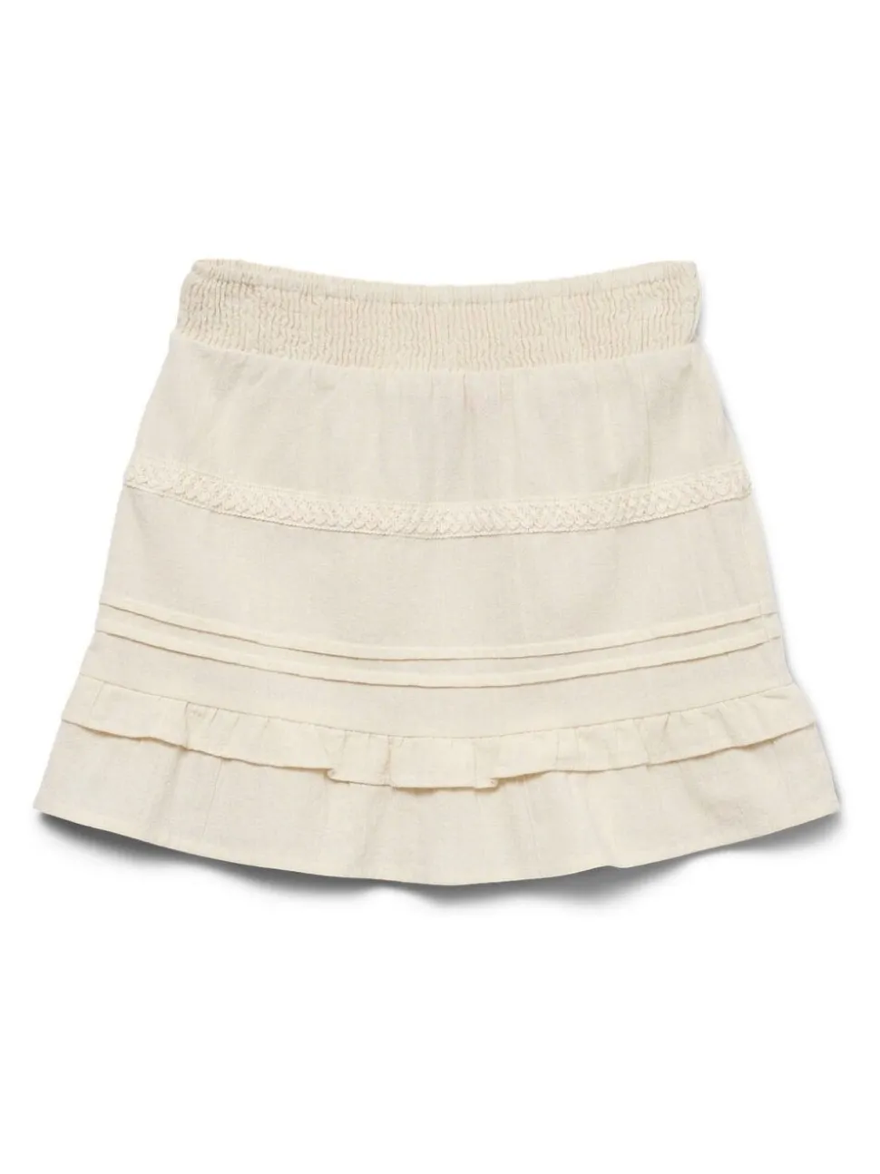 VERO MODA Cream Elasticated Waist Woven Mini Skirt