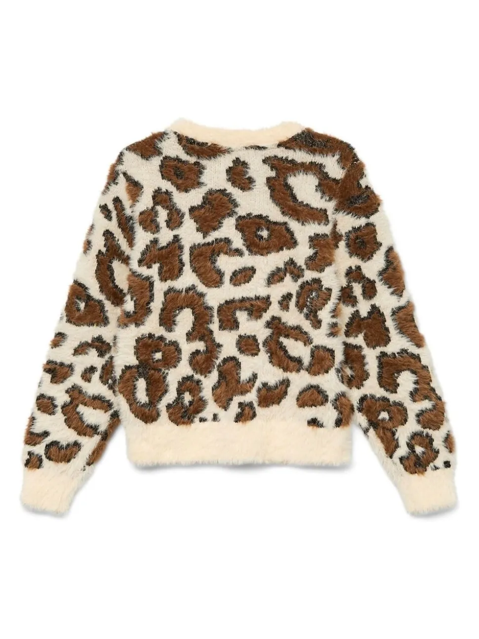 Vero Moda Cream Leopard Print Knitted Jumper
