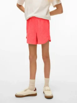 VERO MODA Girls Pink Mid Rise Jersey Sweat Shorts