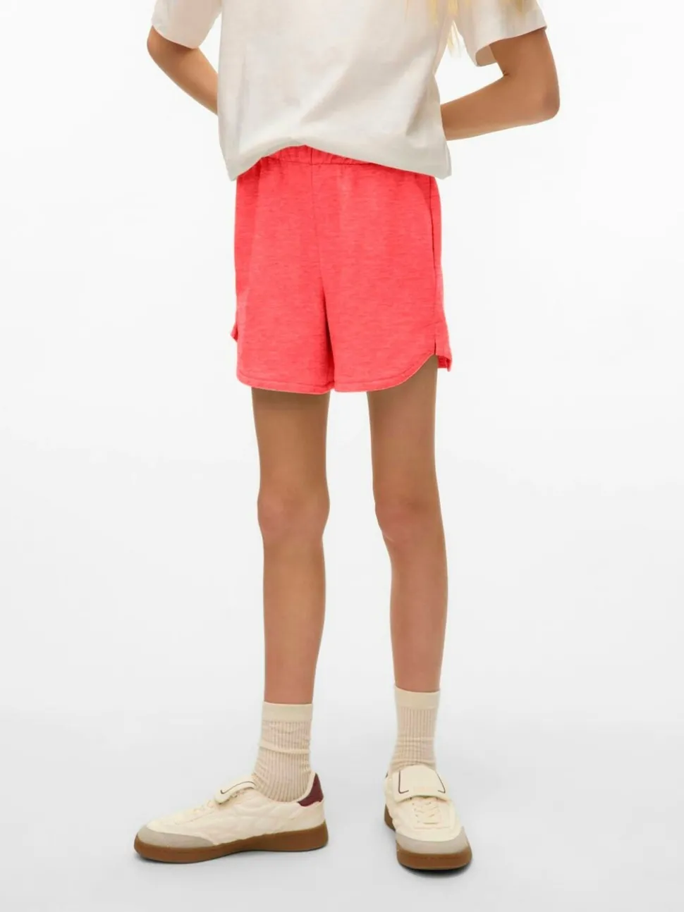 VERO MODA Girls Pink Mid Rise Jersey Sweat Shorts