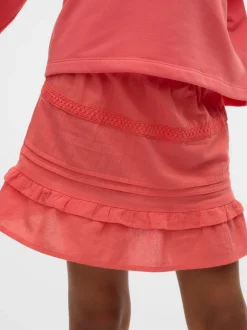 VERO MODA Pink Elasticated Waist Woven Mini Skirt