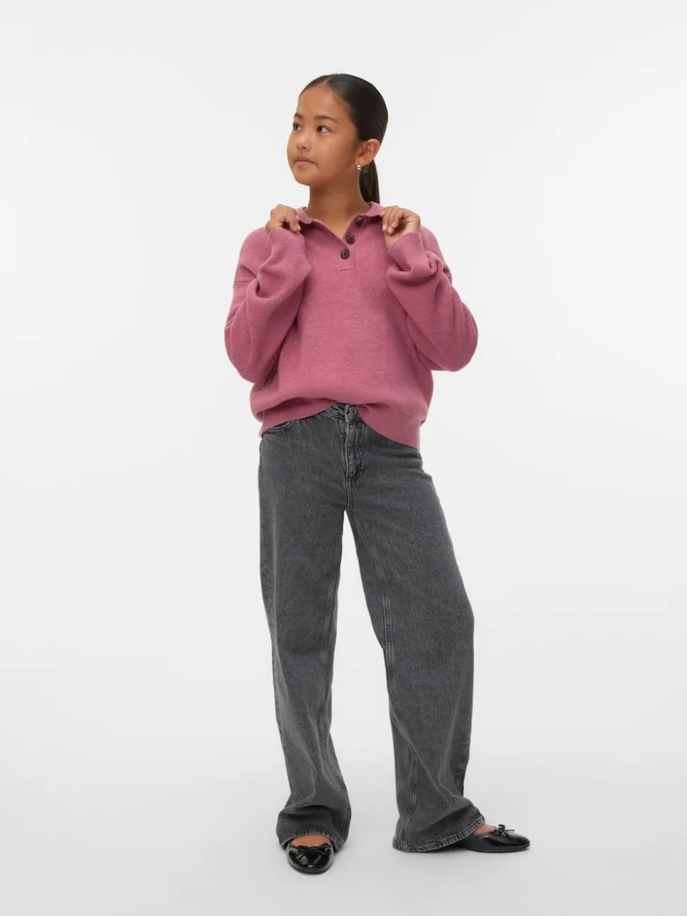 VERO MODA Pink Long Sleeve Polo Neck Jumper
