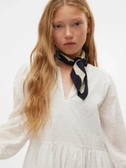 VERO MODA White Long Sleeved Lace Detail Woven Mini Dress
