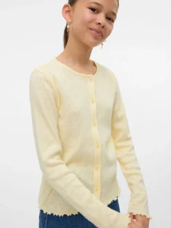 VERO MODA Yellow Long Sleeve Pointelle Cardigan