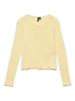 VERO MODA Yellow Long Sleeve Pointelle Cardigan