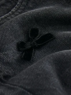 Washed Black Bow Embroidered Barrel Jeans (3-16yrs)