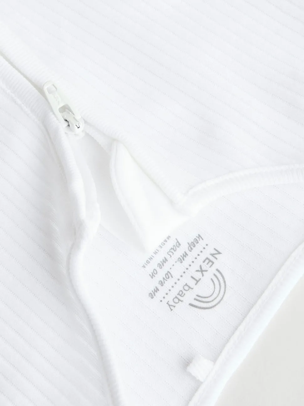 White 100% Cotton Two Way Zip Baby Footless Sleepsuits 3 Pack (0mths-2yrs)