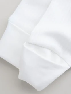 White 100% Cotton Two Way Zip Baby Footless Sleepsuits 3 Pack (0mths-2yrs)