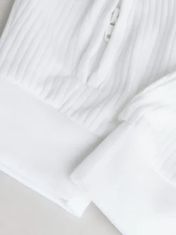 White 100% Cotton Two Way Zip Baby Footless Sleepsuits 3 Pack (0mths-2yrs)