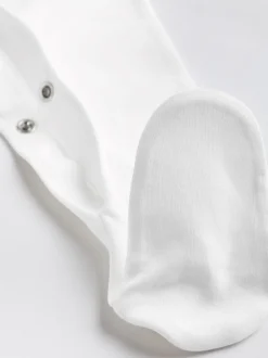White 5 Pack 100% Cotton Baby Sleepsuits (0-18mths)
