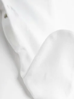 White 3 Pack 100% Cotton Baby Sleepsuits (0-18mths)