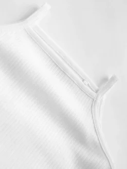 White 5 Pack Baby Strappy Bodysuits