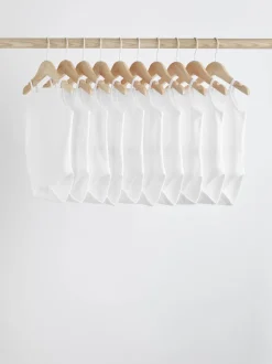 White 10 Pack Baby Strappy Bodysuits