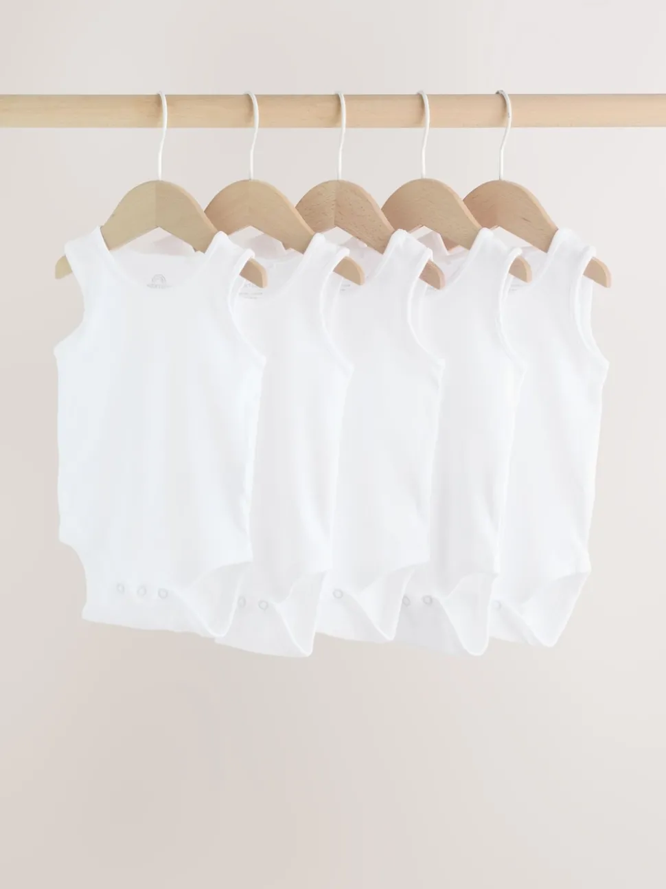 White 5 Pack Baby Vest Bodysuits