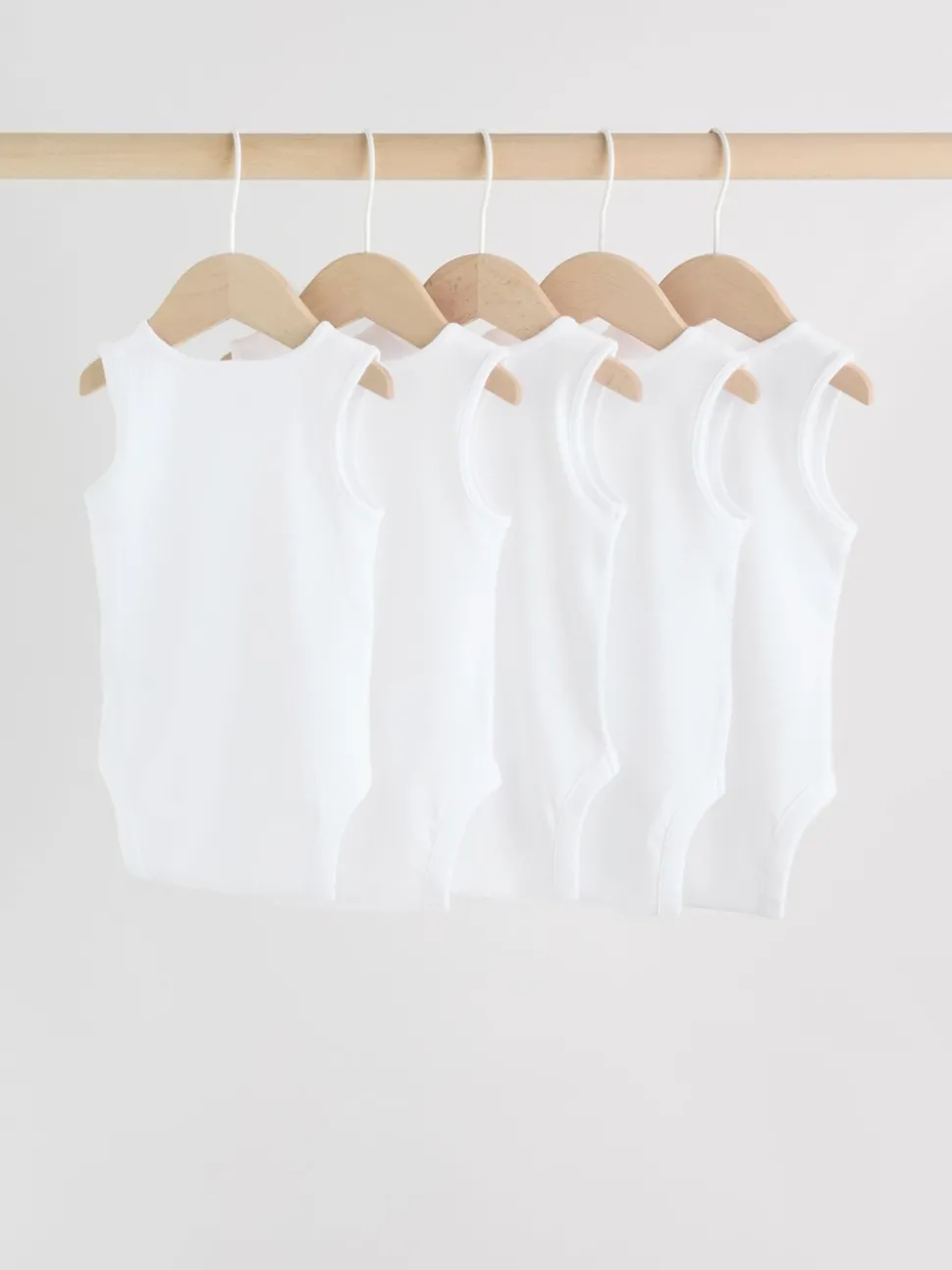 White 5 Pack Baby Vest Bodysuits