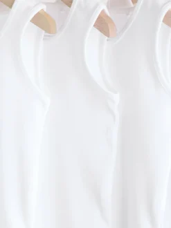 White 5 Pack Baby Vest Bodysuits