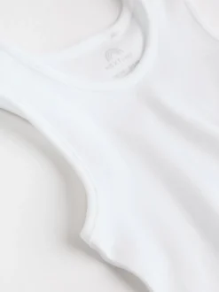 White 5 Pack Baby Vest Bodysuits