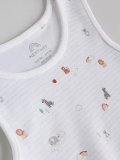 White 5 Pack Baby Vest Bodysuits
