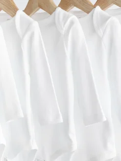 White 5 Pack Essential Baby Long Sleeve Bodysuits