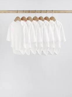 White 7 Pack Essential Baby Long Sleeve Bodysuits