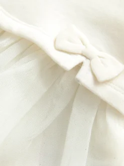 White Baby Twofer Mesh Dress (0mths-2yrs)