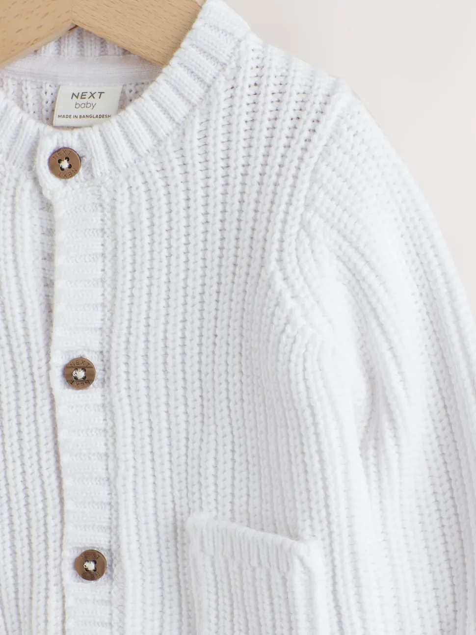 White Born In 2026 Baby Cardigan