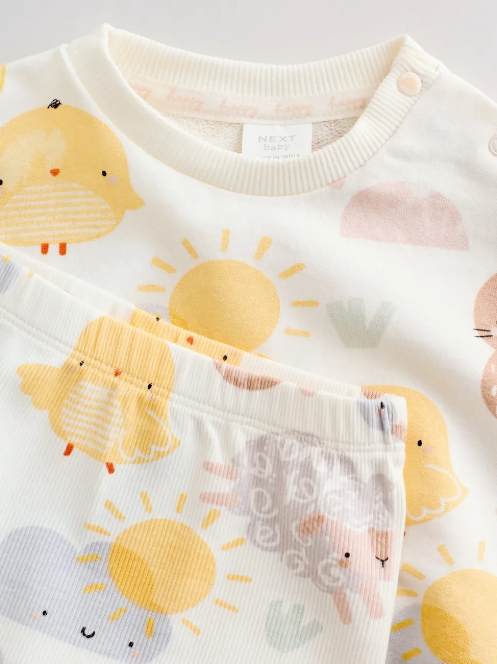 White Bunny Character Print Easter Sweat and Leggings Baby Set (0mths-2yrs)