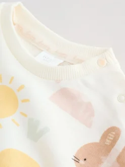 White Bunny Character Print Easter Sweat and Leggings Baby Set (0mths-2yrs)