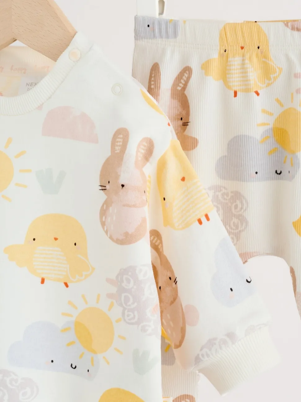 White Bunny Character Print Easter Sweat and Leggings Baby Set (0mths-2yrs)