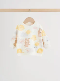 White Bunny Character Print Easter Sweat and Leggings Baby Set (0mths-2yrs)