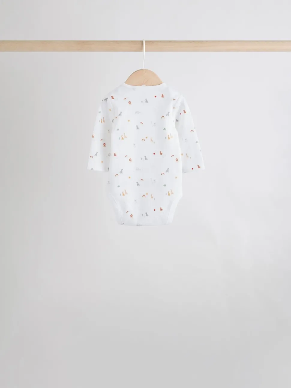 White Character 7 Pack Long Sleeve 100% Cotton Baby Bodysuits