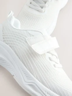 White Elastic Lace-Up Trainers